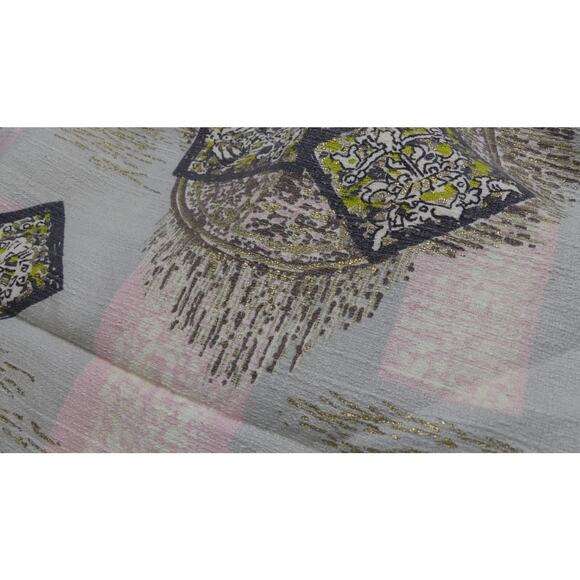 MCM Curtain Panels Pink Gold Vintage 42x54ea Lot of 2 Atomic Decor Barkcloth - Picture 9 of 13